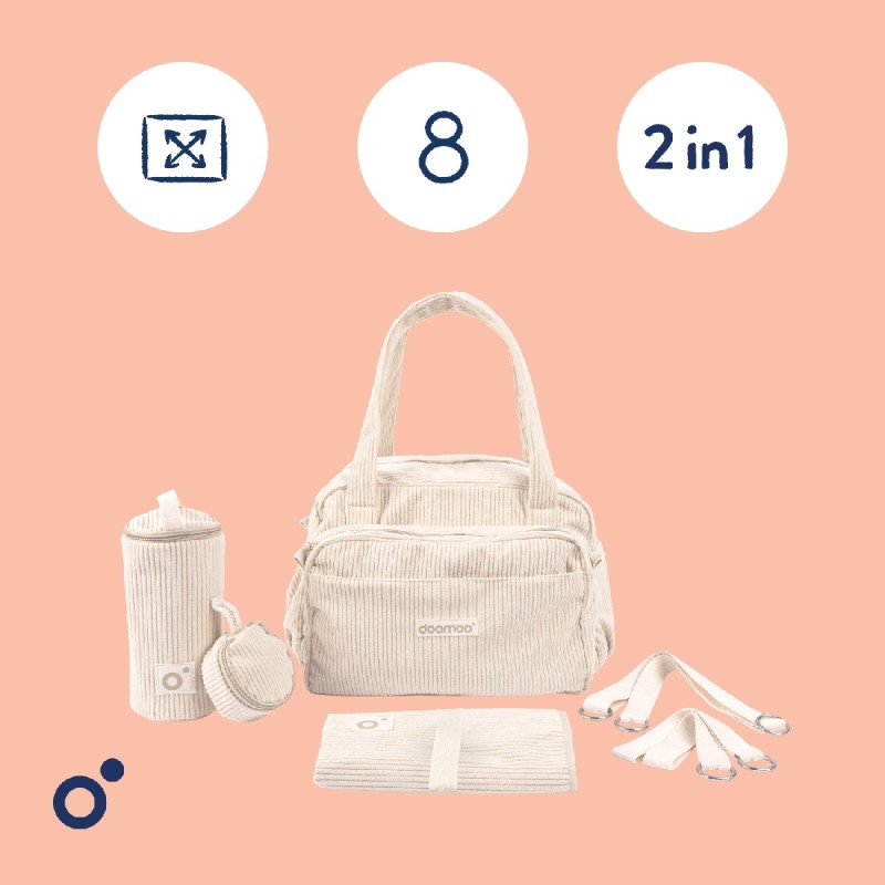 DOOMOO FLUFFY DIAPER BAG SAND - ΤΣΑΝΤΑ ΑΛΛΑΞΙΕΡΑ