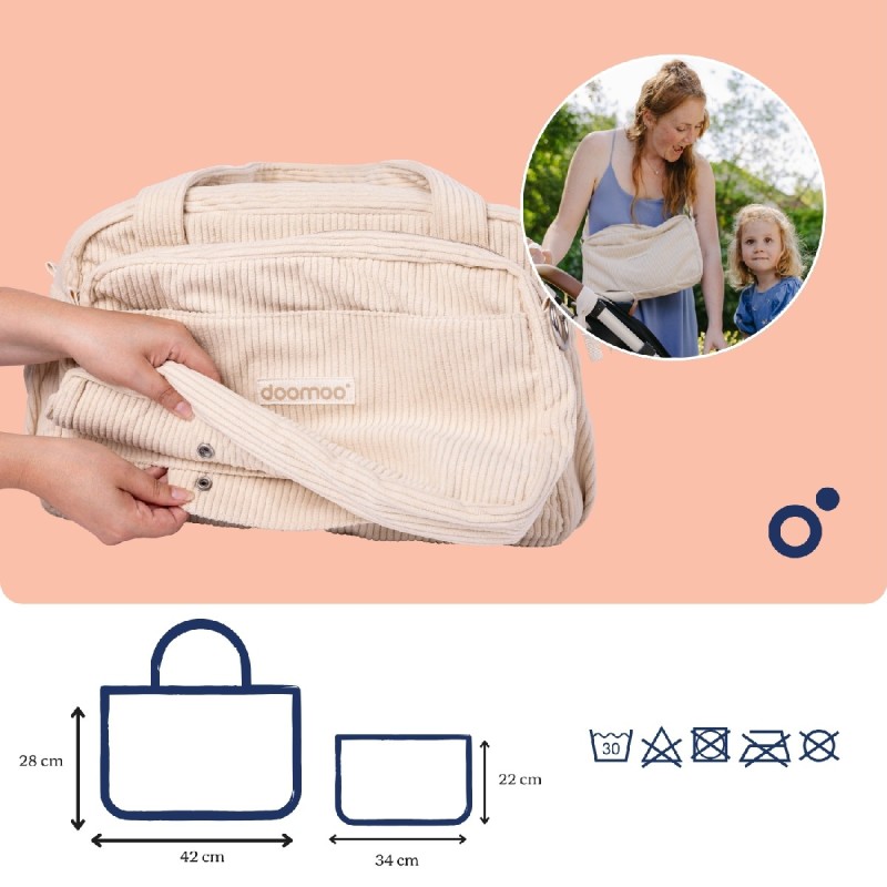 DOOMOO FLUFFY DIAPER BAG SAND - ΤΣΑΝΤΑ ΑΛΛΑΞΙΕΡΑ