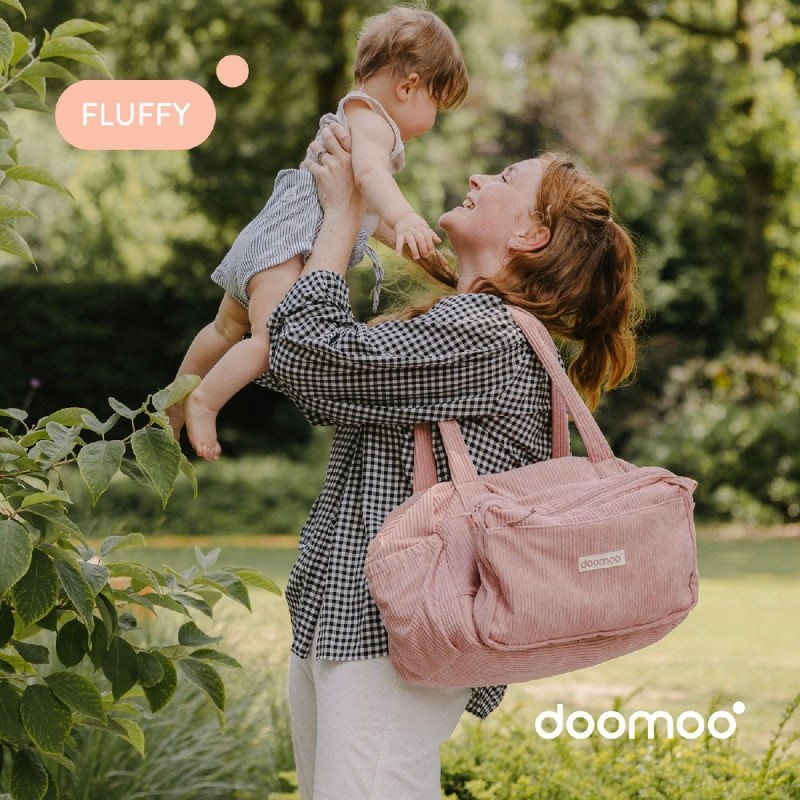 DOOMOO FLUFFY DIAPER BAG PINK - ΤΣΑΝΤΑ ΑΛΛΑΞΙΕΡΑ