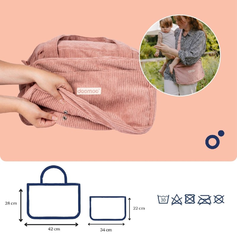 DOOMOO FLUFFY DIAPER BAG PINK - ΤΣΑΝΤΑ ΑΛΛΑΞΙΕΡΑ